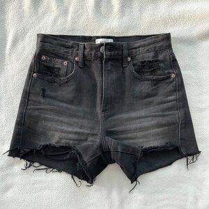 Pistola High Rise Washed Black Cutoff Denim Shorts, Size 25